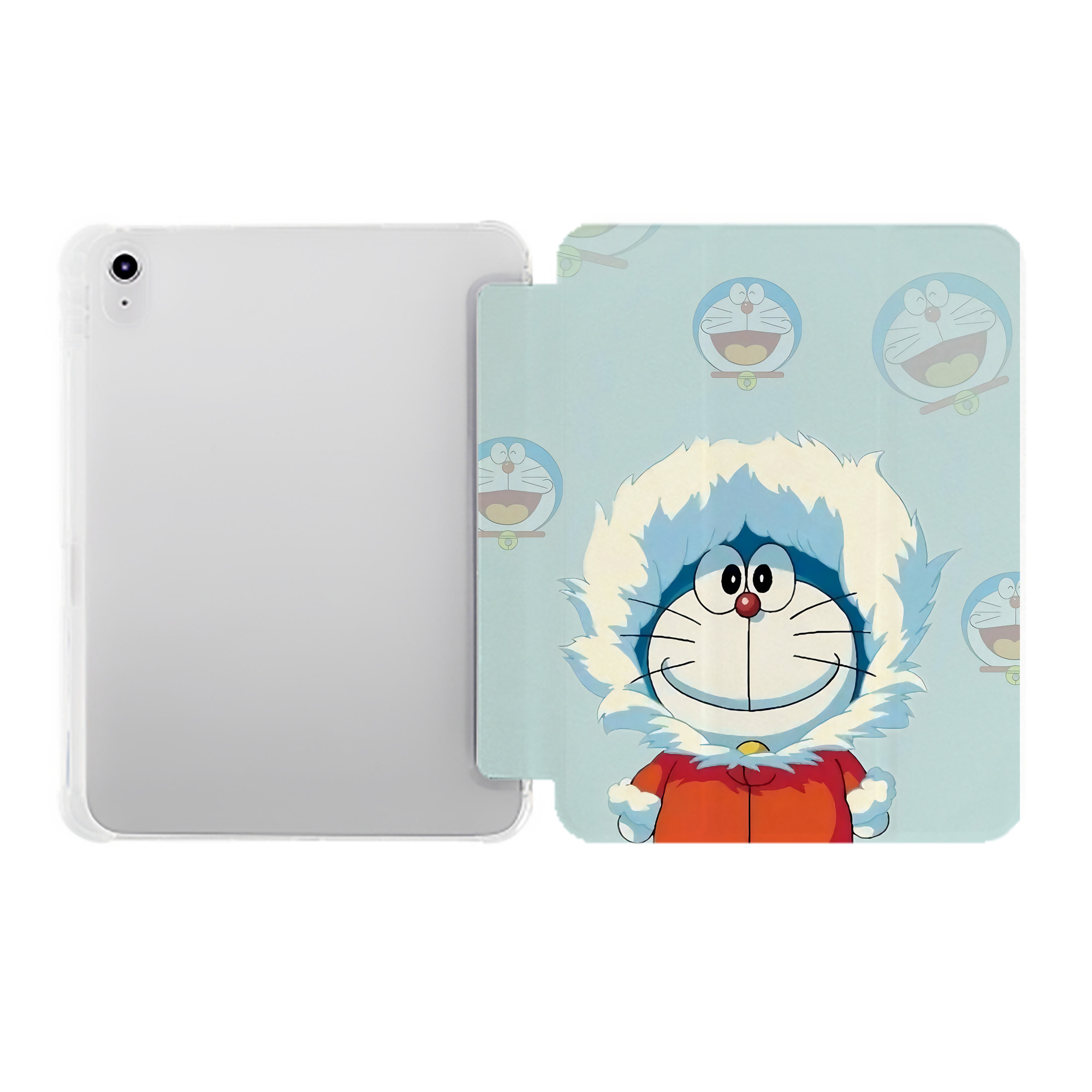 （画像用） ドラえもん Doraemon IPad ケース ペン収納付き 三つ折りスタンド PUレザー×シリコン 対応機種9.5/10.5/10.9インチ